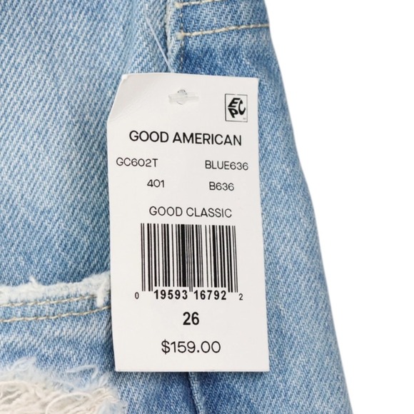Good American Womens Jeans Size 26 Light Wash Good Classic  Distressed High Rise - Picture 5 of 9